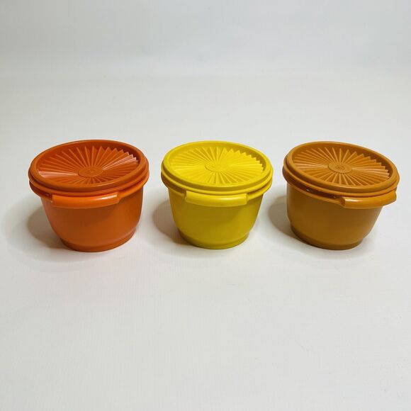 Vintage Tupperware Bowl Lot, Orange, Yellow, Brown, Clear - Picture 16 of 16